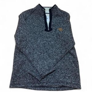 Orvis Men's Grey Black Jumper1/4 zip sweater sweatshirt M MEDIUM